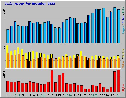 Daily usage for December 2022