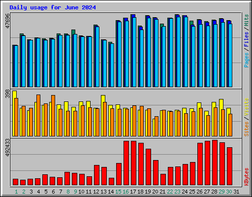 Daily usage for June 2024