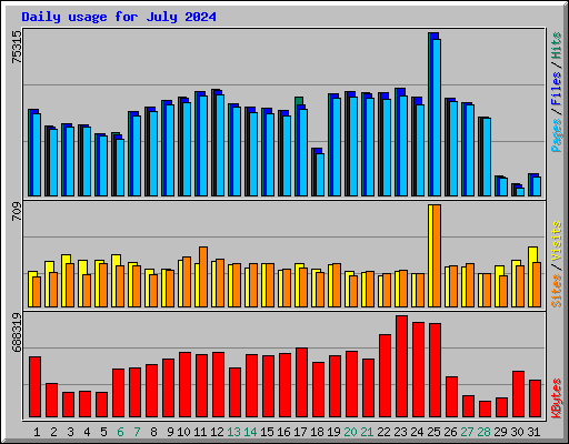 Daily usage for July 2024