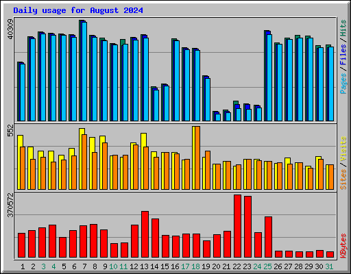 Daily usage for August 2024