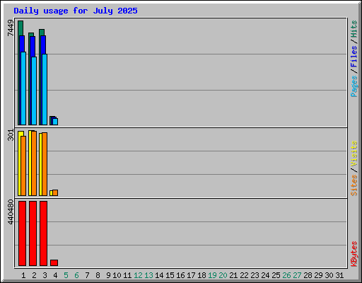 Daily usage for July 2025