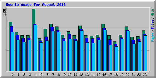 Hourly usage for August 2016