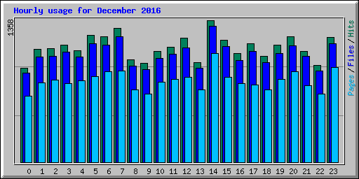 Hourly usage for December 2016