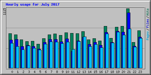 Hourly usage for July 2017