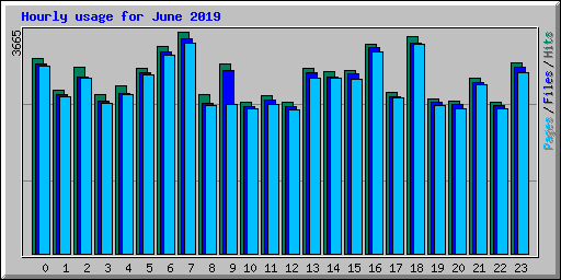 Hourly usage for June 2019