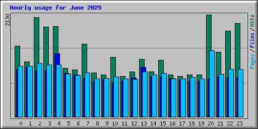 Hourly usage for June 2025