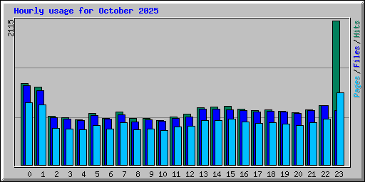 Hourly usage for October 2025